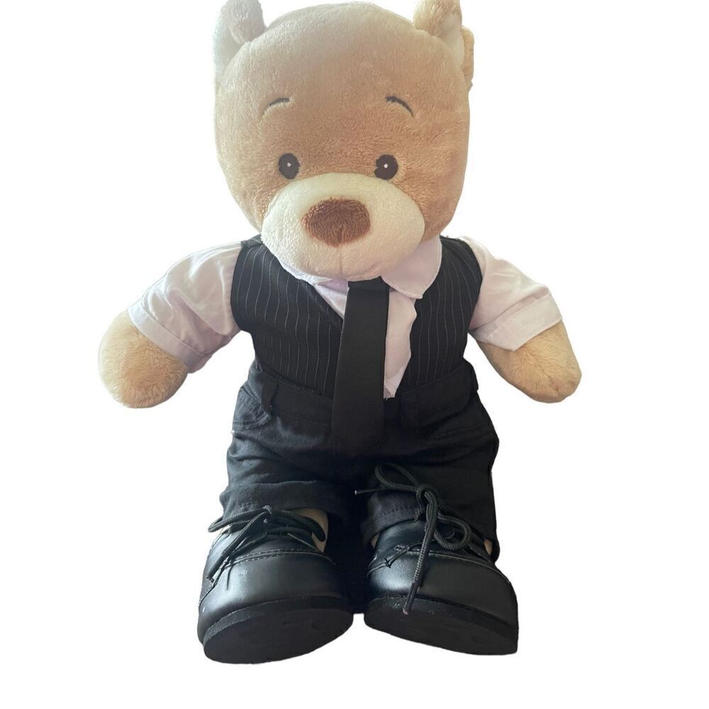 Build A Bear Workshop Kids Brown Dressed With Formal Wear Bear Stuffed Plush Toy